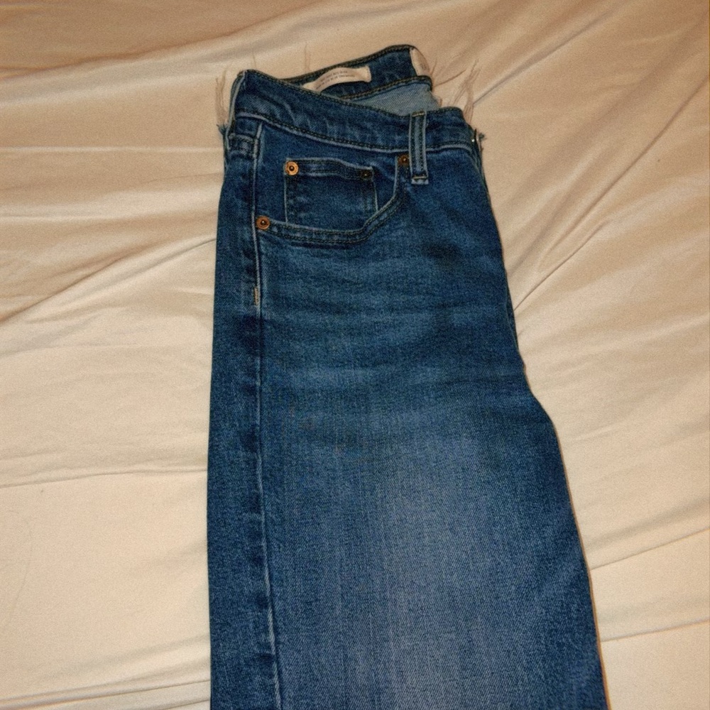 Universal Thread High Rise Straight Leg Raw Hem Jeans
